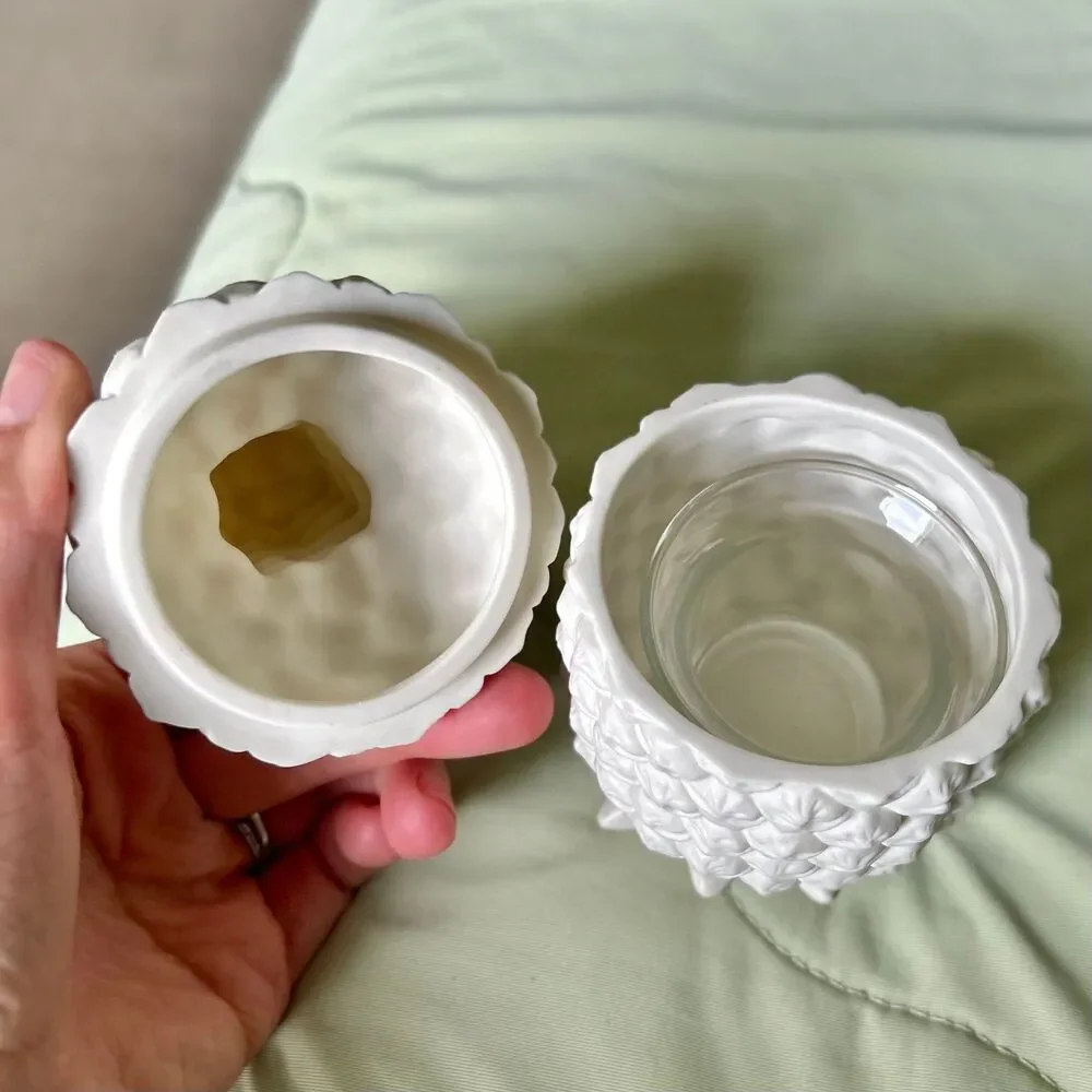 VTG White Pineapple Partylite Unique Tealight Candle Holder Accent Display - Picture 5 of 8